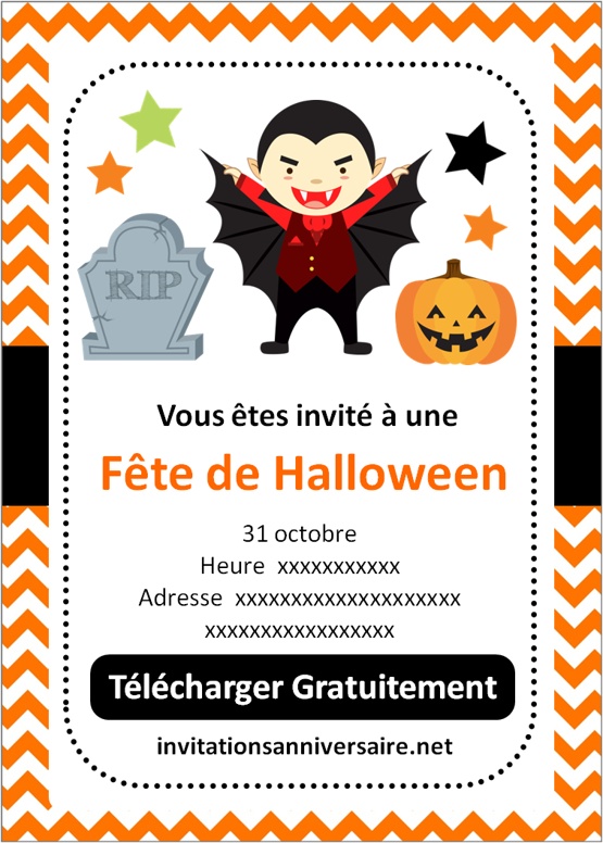 carte d'invitation halloween a imprimer