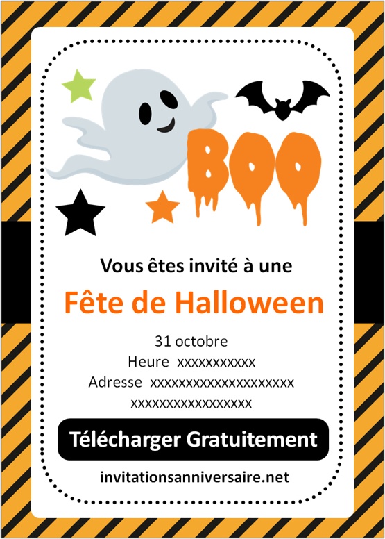 invitation pour halloween imprimer