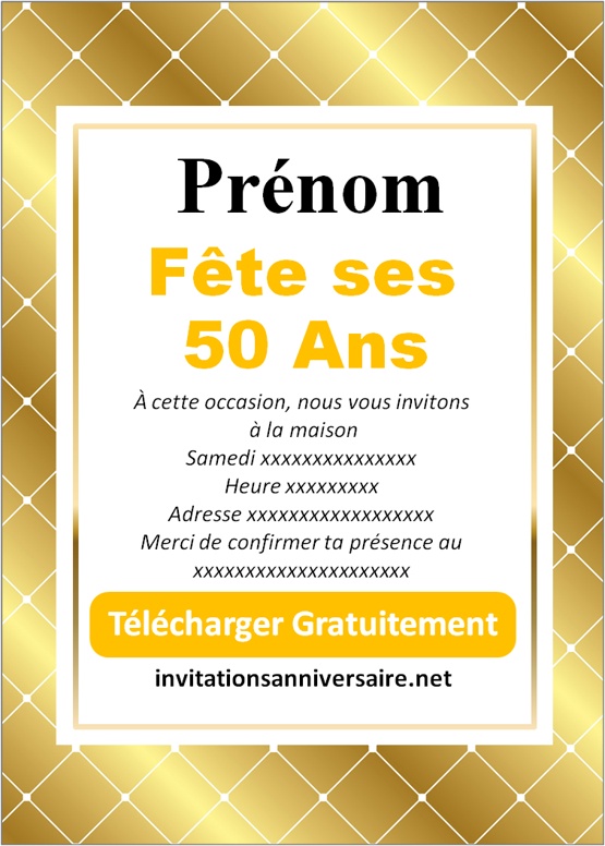 invitation a un anniversaire 50 ans